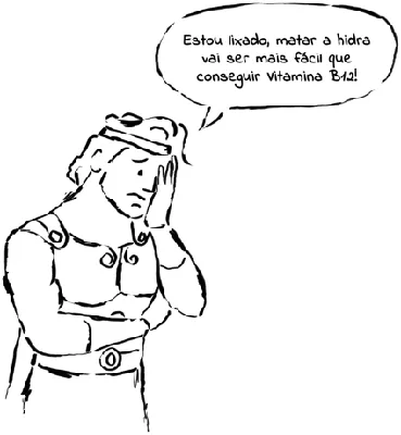 Ilustração: cena sobre suplementos de B12